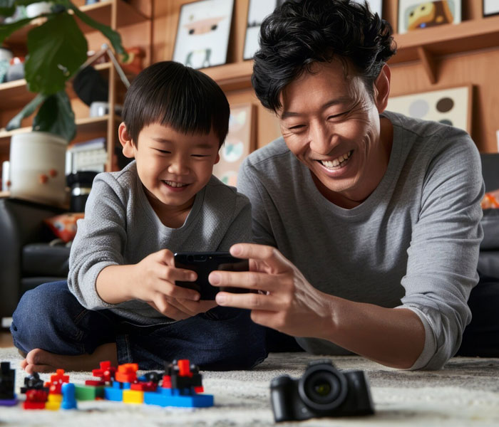 Support worker playing with little kid