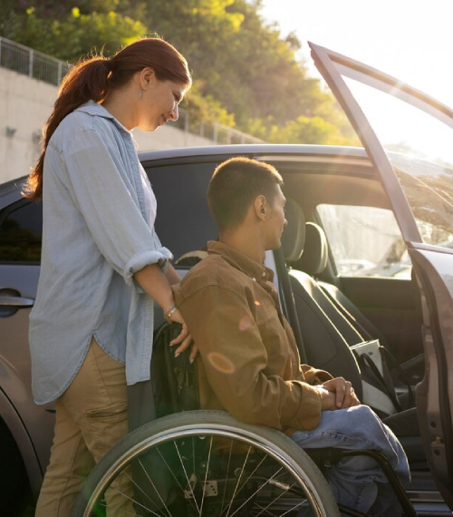 Modern, accessible vehicle for disability transport.
